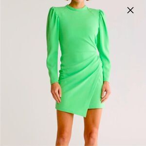 NWT ALC Jane Long Sleeve Mini Dress Lime Green Size 00